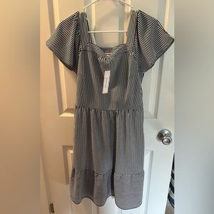 Blue-white stripe dress